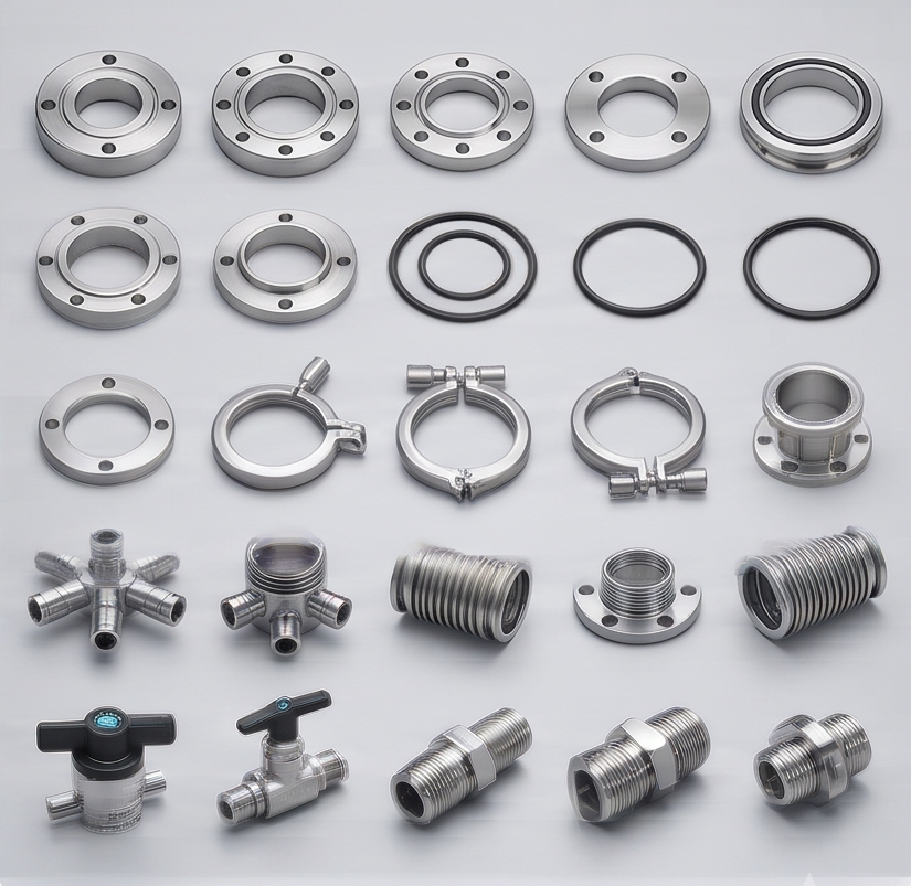 ISO-K to KF Reducing Tee SS304 DN63–DN160